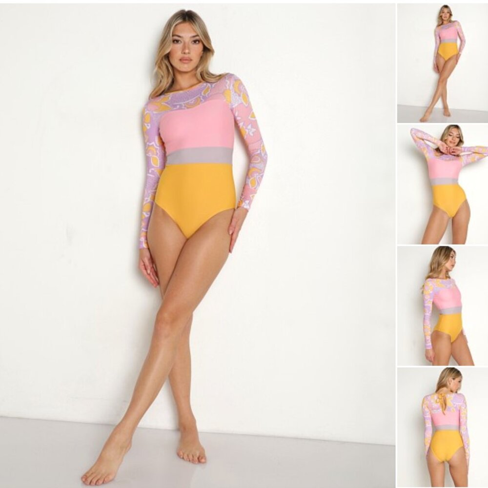 Seea Hermosa One Piece Aria Swimsuit Rashguard Women Medium Beach Ocean Surfing